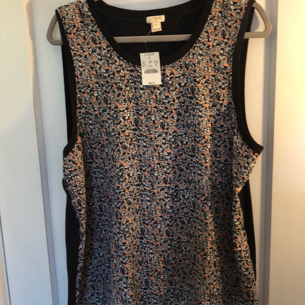 J. Crew mixed fabric patterned muscle tee tank top